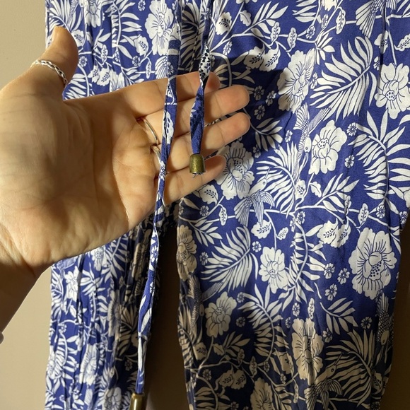 Paradise USA Blue and White Floral Print Pants Size M - Picture 4 of 6